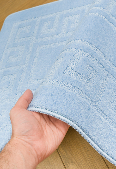 Set 2 Covorase de baie, Antiderapante, Ethnic 2522, Baby Blue [1]