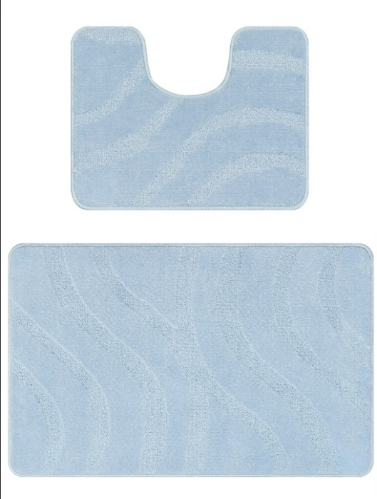 Set 2 Covorase de baie, Antiderapante, Symphony 2522, Baby Blue [7]
