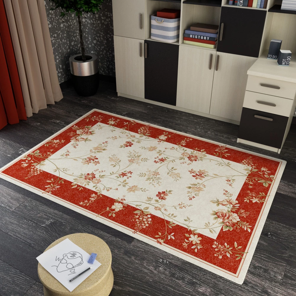 Set 3 Covoare Lotos 551-120, Crem / Rosu: 2 buc. 60x110 cm, 1 buc. 160x230 cm. [2]