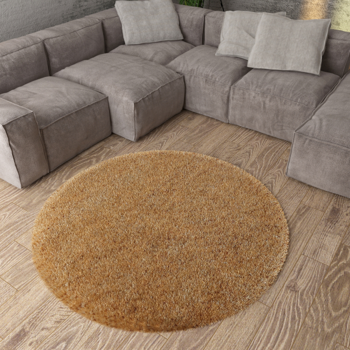 Set 5 Covoare Fantasy 12500-12, Maro Deschis, 2 buc 80x150 cm, 1 buc 200x300 cm, 2 buc rotunde 67x67 cm [5]