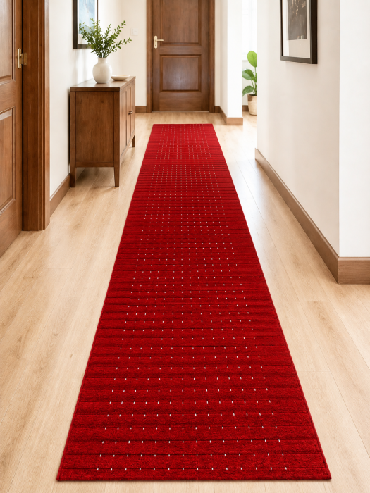 Traversa Antiderapanta Hol/Bucatarie, Model Stanford Red Cream, Rosu [5]