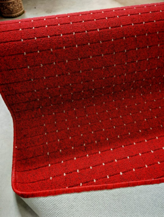 Traversa Antiderapanta Hol/Bucatarie, Model Stanford Red Cream, Rosu [3]