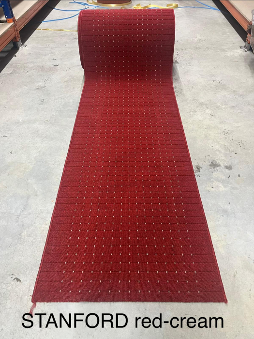 Traversa Antiderapanta Hol/Bucatarie, Model Stanford Red Cream, Rosu [4]