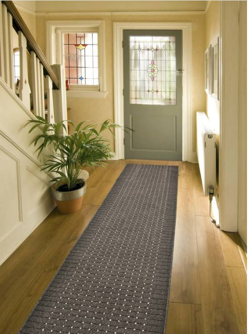 Traversa Antiderapanta Hol/Bucatarie, Model STANFORD LEAD-SUGAR, Latime 67 cm, Gri [5]