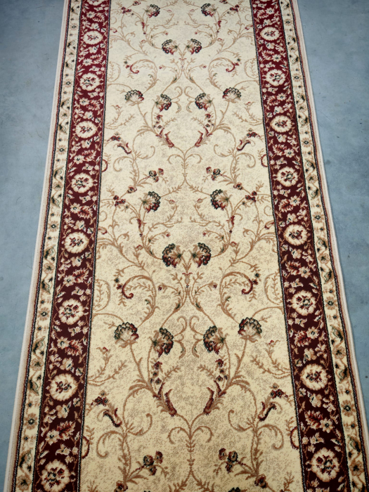 Traversa festonata, Model 523/120, Crem/Rosu, Latime 80 cm [5]