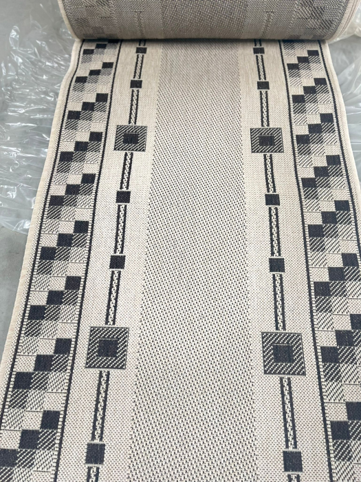Traversa festonata tip iuta, Model 924/19 Latime 60 cm, Crem/ Maro [7]