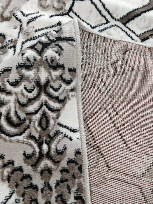 Traversă FRIDA 12310 Bone/Vizion, Crem-Gri, Model Modern Geometric, Festonata la capete [5]