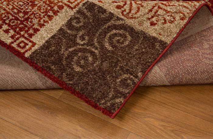 Traversa Hol, Festonata, Model Orlando 1602, Maro/ Rosu Latime 60 cm [4]