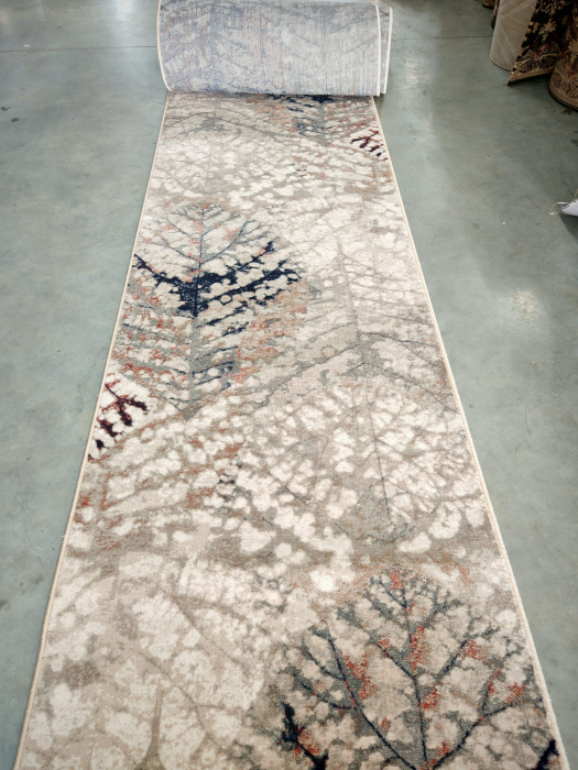 Traversa Hol Model Anny 33001/160, Festonata la capete, Latimea 195 cm, Crem/Maro [4]