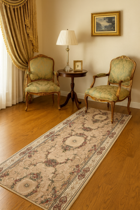 Traversa Hol, Model Clasic 15002/110, Festonata, Latime 100 cm, Crem/Bej [1]