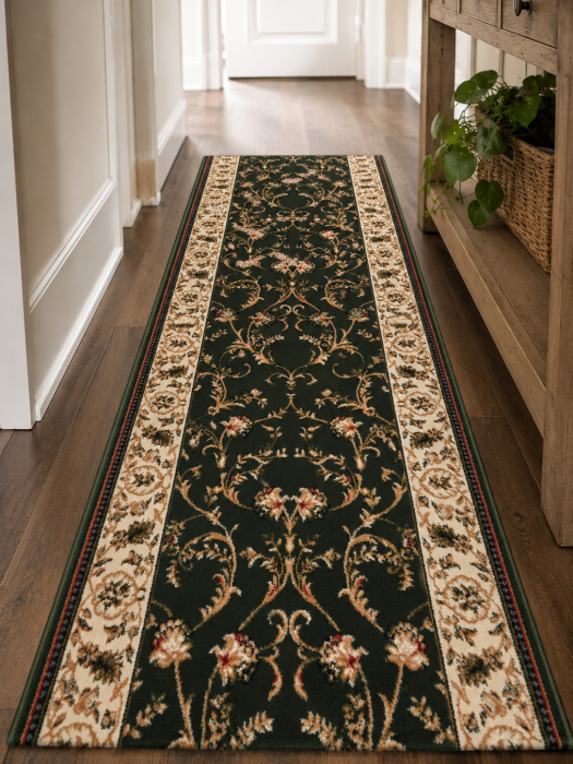 Traversa Hol, Model Lotos 523/310, Verde, Latime 60 cm, Festonata la capete [6]