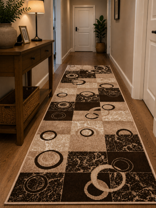 Traversa Hol, Model Mira 24170/120, Festonata, Latime 120 cm, Maro [2]