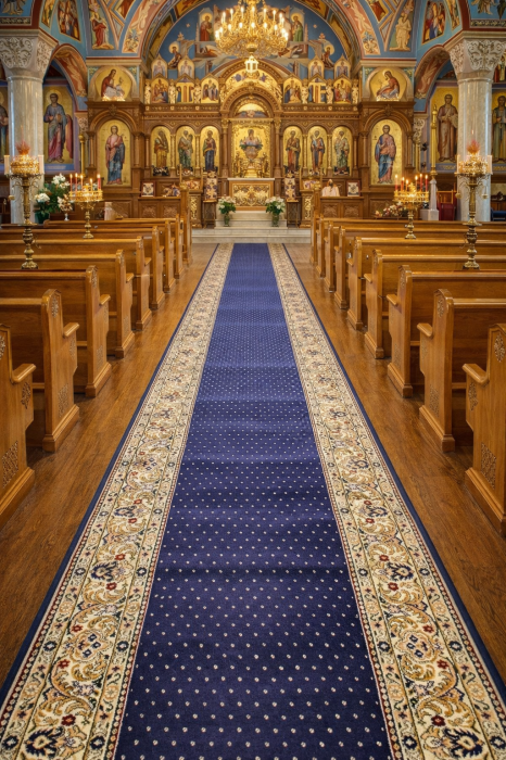 Travesa Biserica, Model Rada 588/808, Festonata Latime 80 cm, Bleumarin [5]