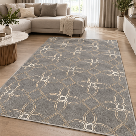 Covoare Living - Covor Anny 33040/162, Model Living/Dormitor, Bej/Gri