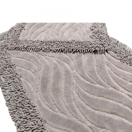 Covor baie, Rombs 14, Covor 100% Bumbac, Dimensiunea 60x100 cm, Gri [1]