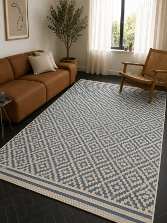 Covoare Living - Covor Belgian, Elis 48357/951, Albastru/Crem, 200 x 290 cm