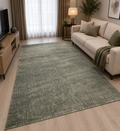 Covoare Living - Covor Belgian, Model Fargo 71501/040 Verde Salvie – Design Uni, Fir Scurt 7 mm, Antialergic