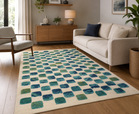 Covoare Living - Covor Belgian, Mambo Monaco 23525/350, Crem/Turcoaz, 123x170 cm