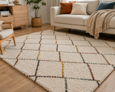 Covoare Living - Covor Belgian Pufos, Model 51308/060, Colectia Gent, Crem