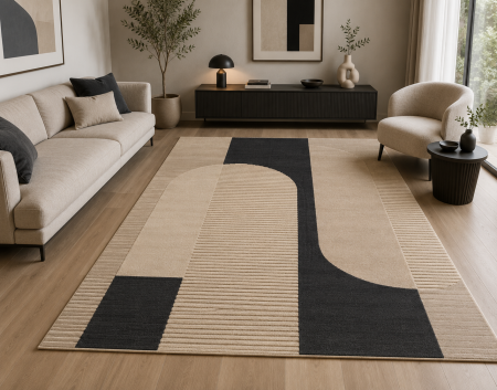 Covoare Living - Covor Belgian, Rio 24503/352, Bej/Negru, 160x230 cm