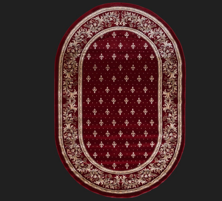 Covoare Bisericesti - Covor Bisericesc, Model 15033/210 Oval, Rosu/Grena