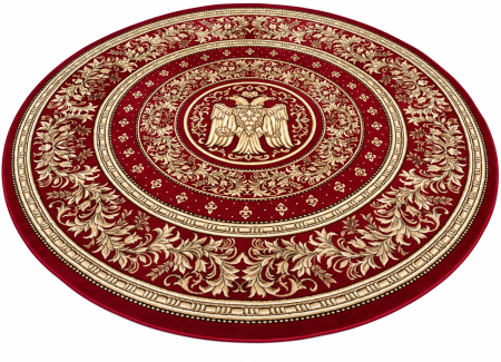 Covoare - Covor Bisericesc Rotund cu Vultur Bicefal, Roșu-Grena – Pentru Altar și Biserică, Model 15032/210