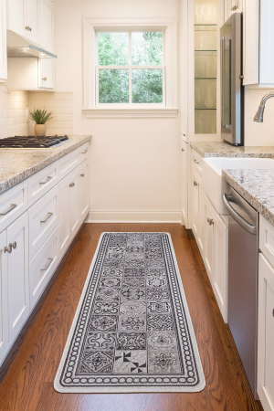 Covoare Bucatarie - Covor Bucatarie, Model Flex 19632/08, Antiderapant, Gri