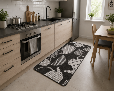 Covoare Bucatarie - Covor Bucatarie, Flex 19056/80, Gri, Antiderapant 75x200 cm