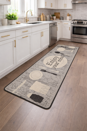 Covoare Bucatarie - Covor Bucatarie, Flex 19058-08, Dimensiunea 75x200 cm, Gri