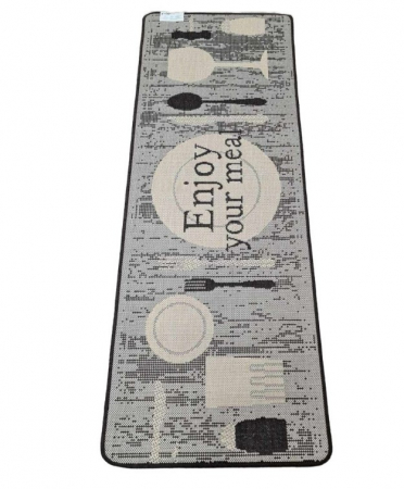 Covoare - Covor Bucatarie, Flex 19058-08, Dimensiunea 75x200 cm, Gri