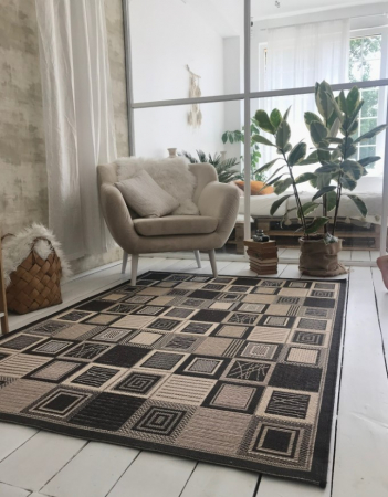 Covor Bucatarie, Model Natura 911/19, Crem/Maro [0]