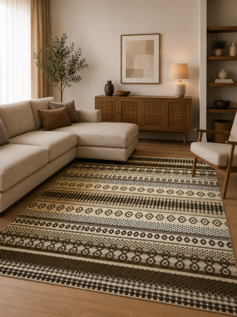 Covoare Living - Covor Cappuccino 16035/12, Dreptunghiular, Crem/Maro