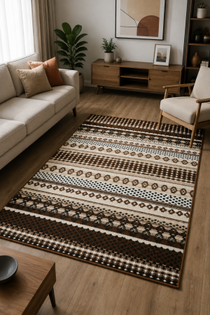 Covoare Living - Covor Sufragerie/ Dormitor, ModelCappuccino 16035/12, Maro