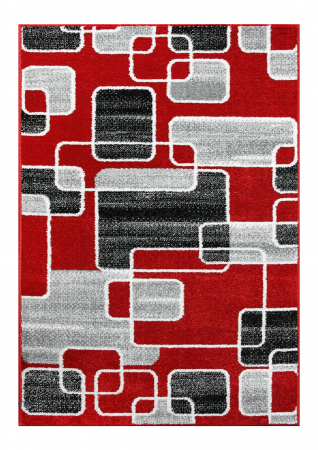 Covoare Living - Covor Dreptunghiular, Model Cappuccino 16402/509, Rosu