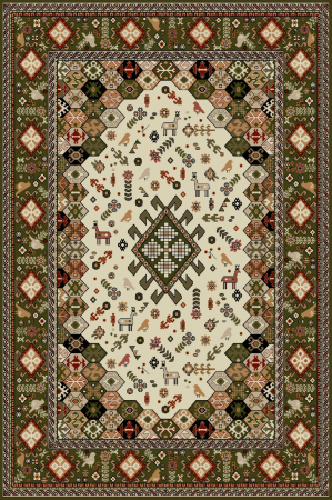 Covoare Living - Model Lotos 1535, Covor Dreptunghiular, Verde