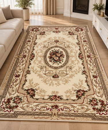 Covoare Living - Covor Clasic Lotos 568/100 Crem-Bej, Model Oriental