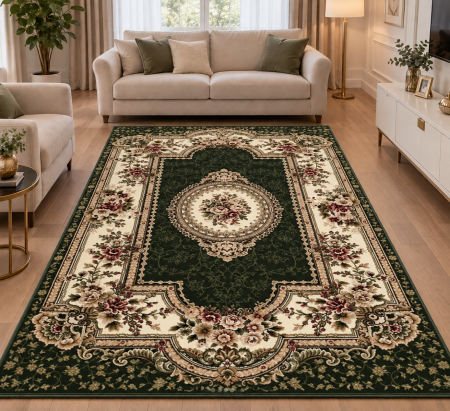 Covoare clasice - Covor Clasic Lotos 571/310 Verde, Model Oriental