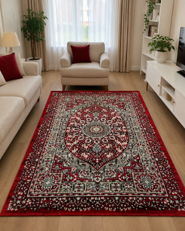 Covoare Living - Covor Clasic Queen 01517,  Model Oriental, Rosu