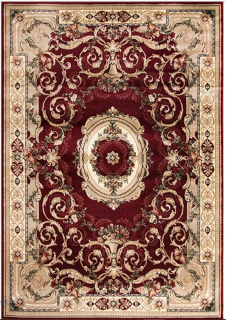 Covoare Living - Covor Clasic Sufragerie/Dormitor, Model Lotos 15002/210, Crem/Grena