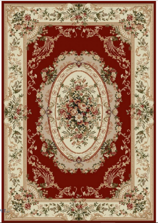 Covor Clasic Sufragerie/Dormitor, Model Lotos 1557/210, Crem/Rosu [1]