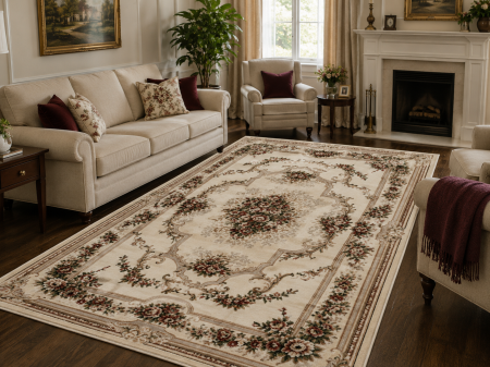 Covoare Living - Covor Clasic Sufragerie/Dormitor, Model Lotos 574/100, Crem/Bej