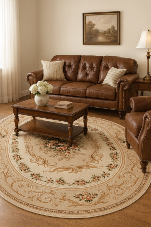 Covor Clasic Sufragerie, Model 535/106, Covor Living/Dormitor, Crem/Bej [6]