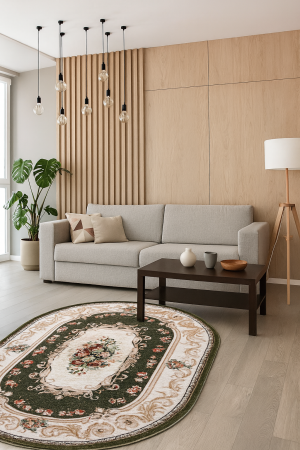 Covoare Dormitor - Covor Clasic Sufragerie, Model 535/310, Dreptunghiular, Verde