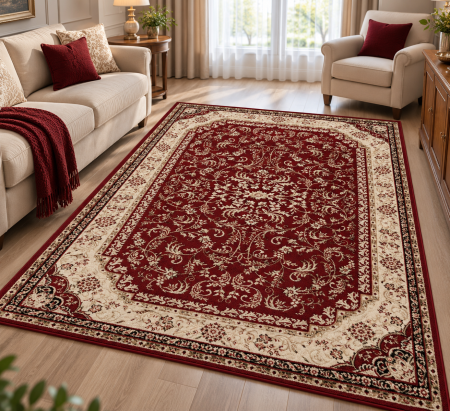 Covoare Living - Covor Clasic Sufragerie, Model Lotos 15055/210, Covor Dreptunghiular, Rosu/Grena