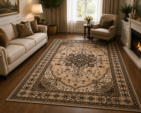 Covoare Living - Covor Clasic Sufragerie, Model Lotos 15082/110, Bej