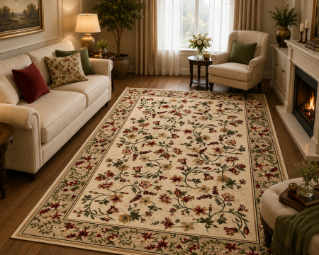 Covoare Living - Covor Clasic Sufragerie, Model Lotos 15075/100, Crem