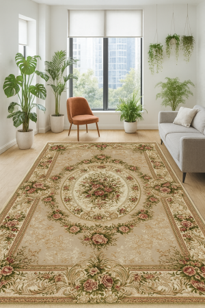 Covoare Living - Covor Clasic Sufragerie, Model Lotos 1529/110, Bej