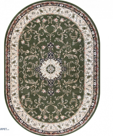 Covor Clasic Sufragerie, Model Lotos 523, Oval, Verde [5]