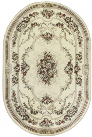Covor Clasic Sufragerie, Model Lotos 574/100, Oval, Crem [7]