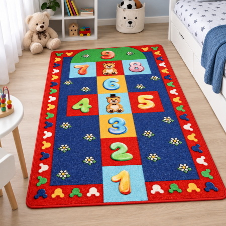 Covoare Copii - Covor Copii, Antiderapant, Sotron Hopscotch, Multicolor